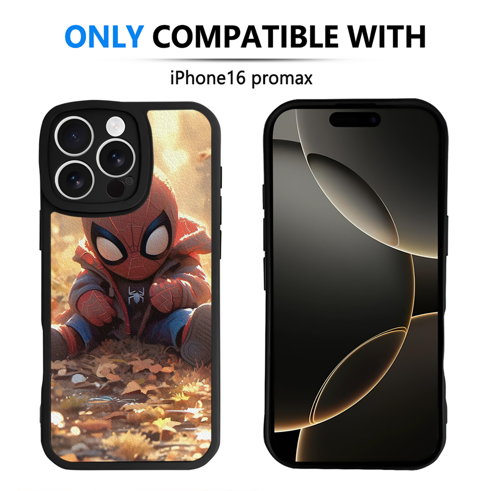 （画像用） Spider Man スパイダーマン 【iPhone 16シリーズ対応】シリコンスマホケース（レザー調） 材質：シリコン